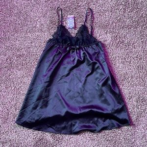 Black silk babydoll nightie